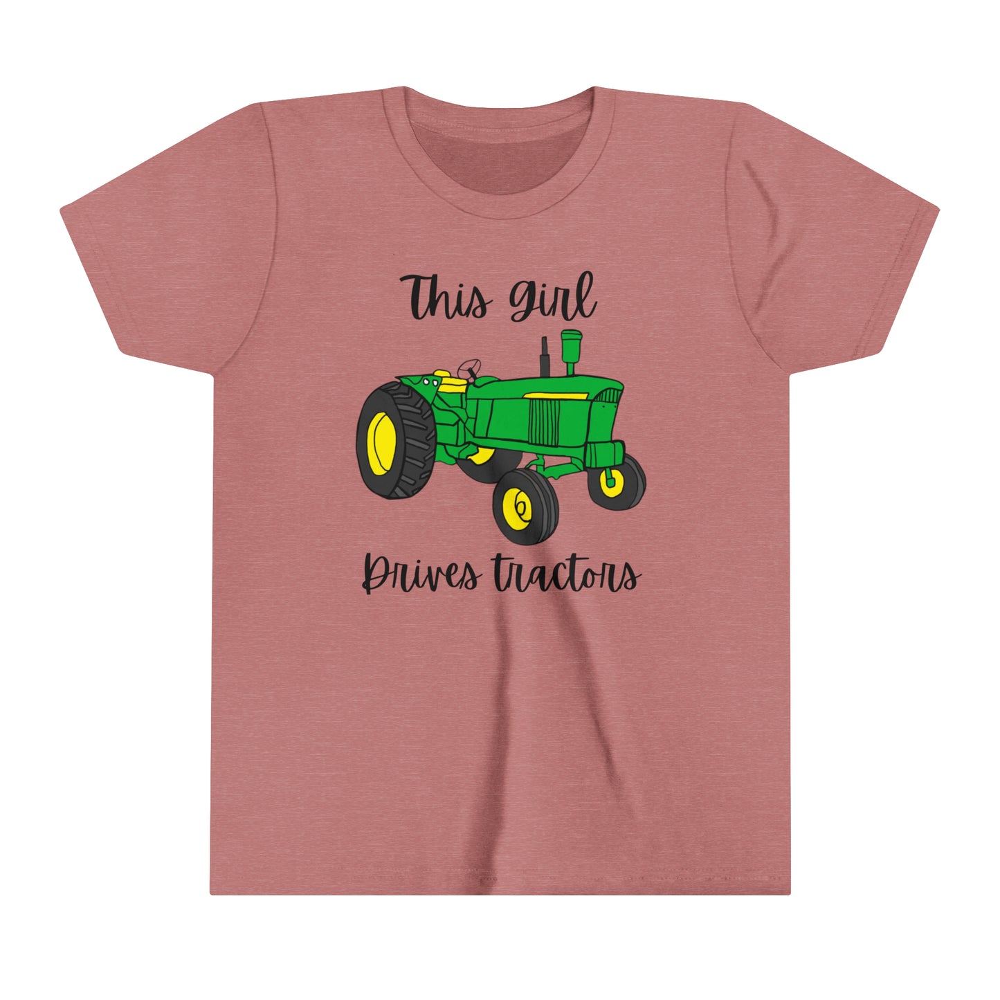 This girl drives tractors Youth Short Sleeve Tee