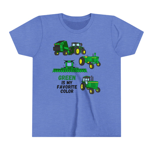 Green is my favorite color Youth Short Sleeve Tee - My Country Kid