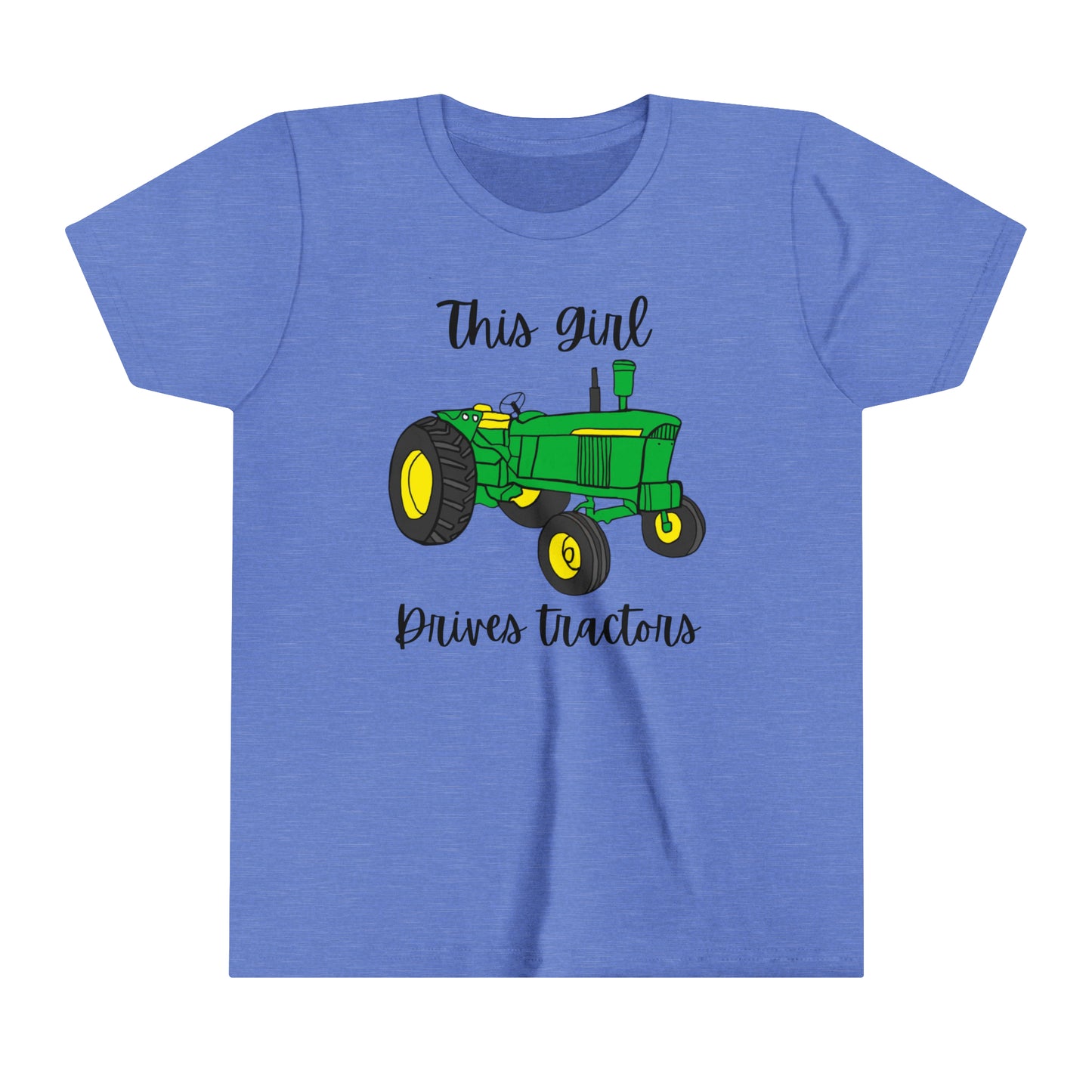 This girl drives tractors Youth Short Sleeve Tee