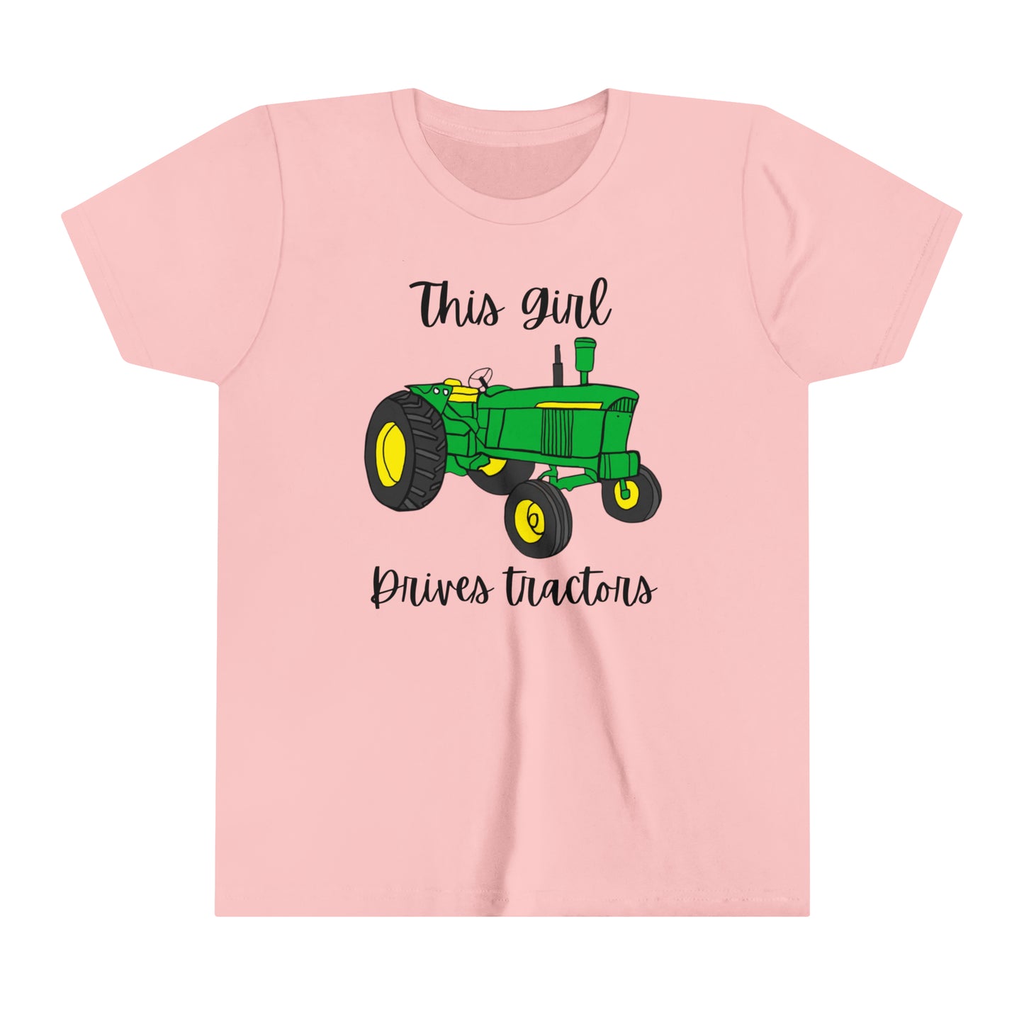 This girl drives tractors Youth Short Sleeve Tee