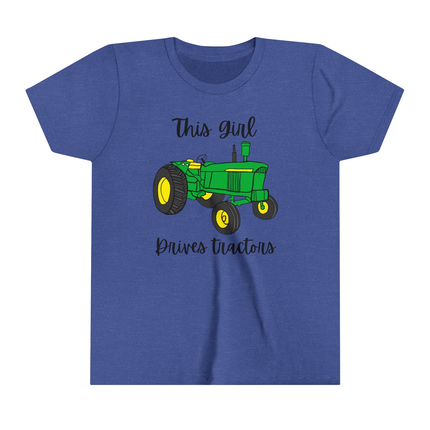 This girl drives tractors Youth Short Sleeve Tee