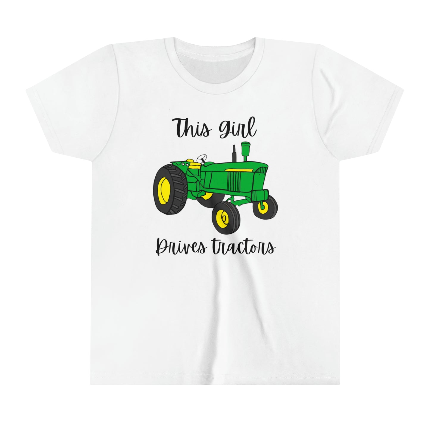 This girl drives tractors Youth Short Sleeve Tee