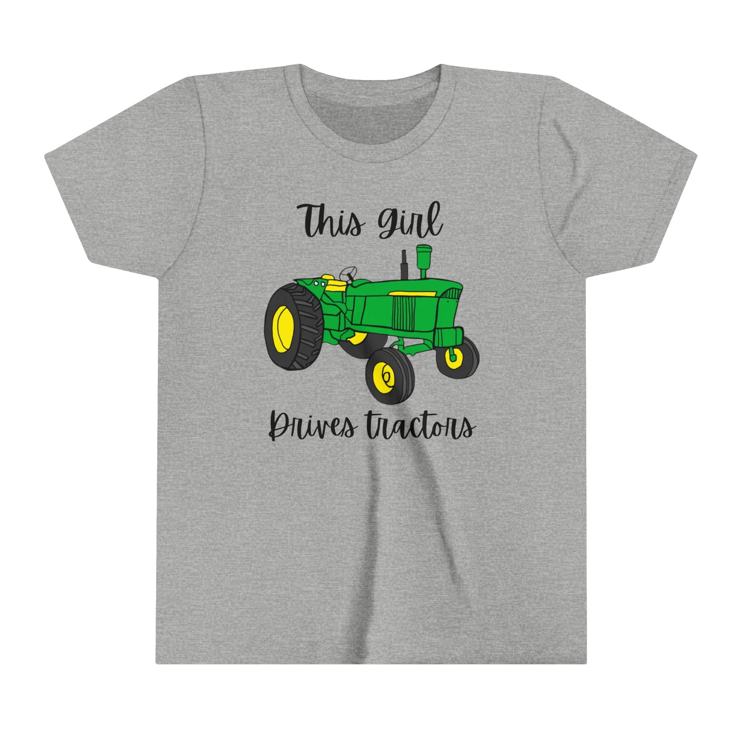 This girl drives tractors Youth Short Sleeve Tee