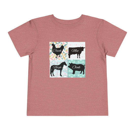 Quilt Barn Animals Toddler Short Sleeve Tee