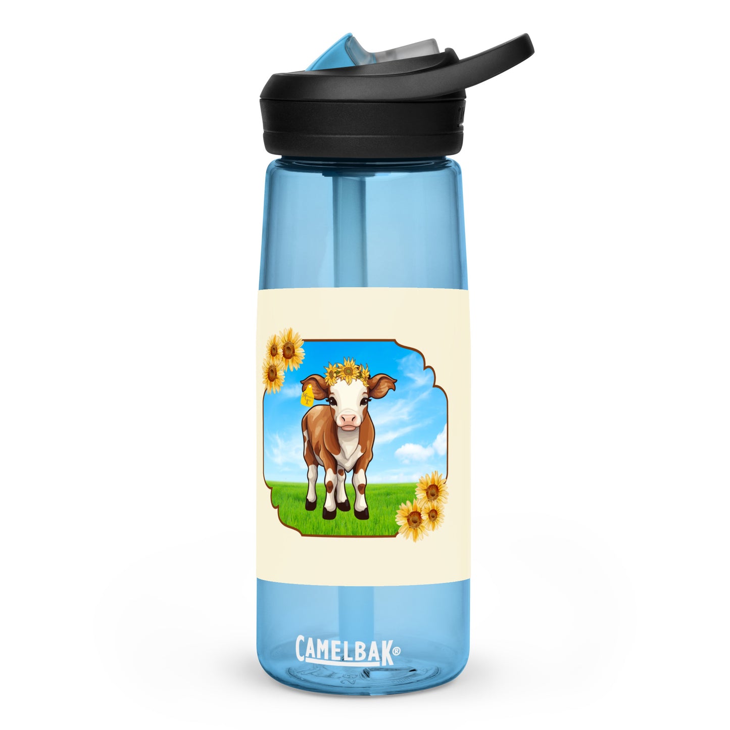 Sunflower Calf Sports water bottle