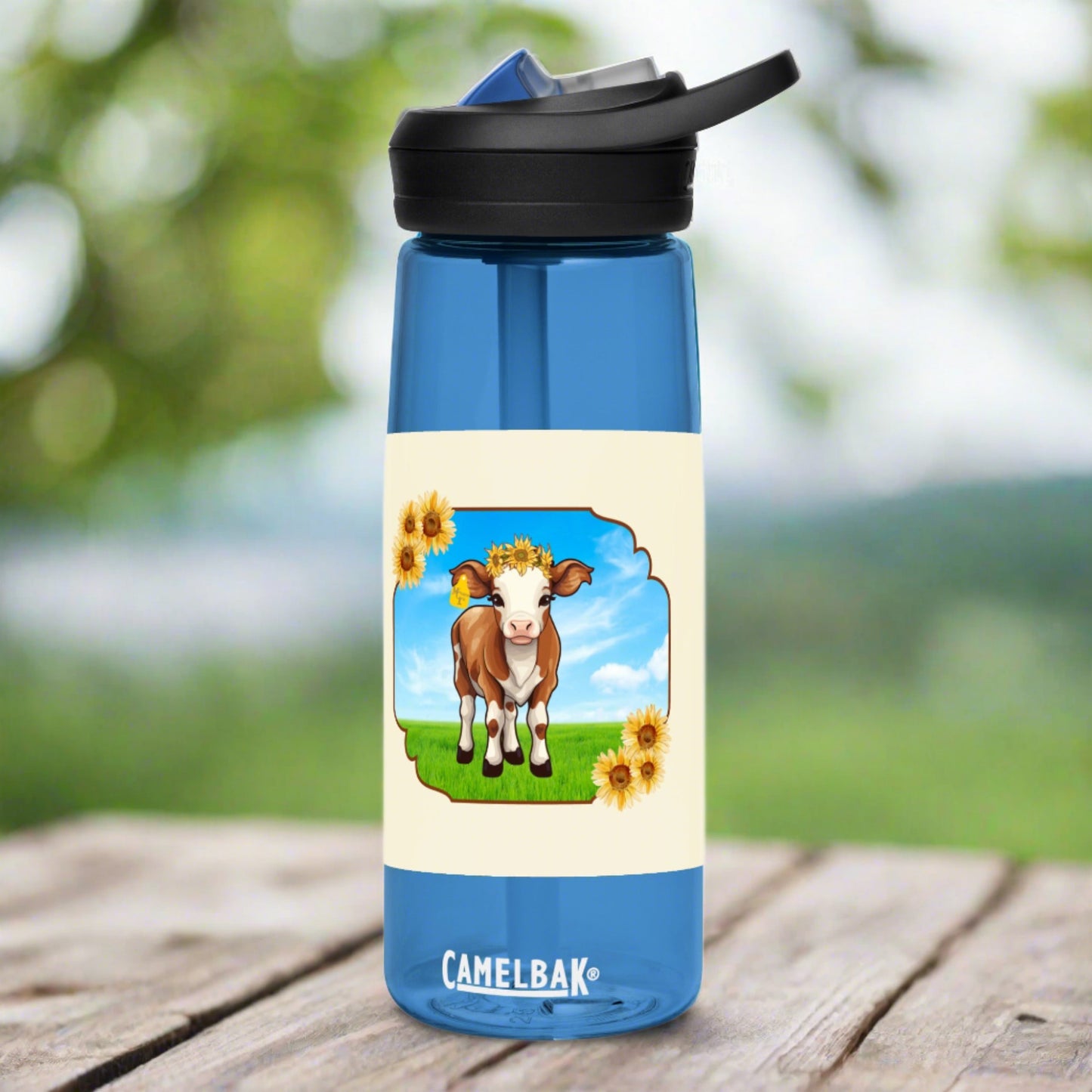 Sunflower Calf Sports water bottle