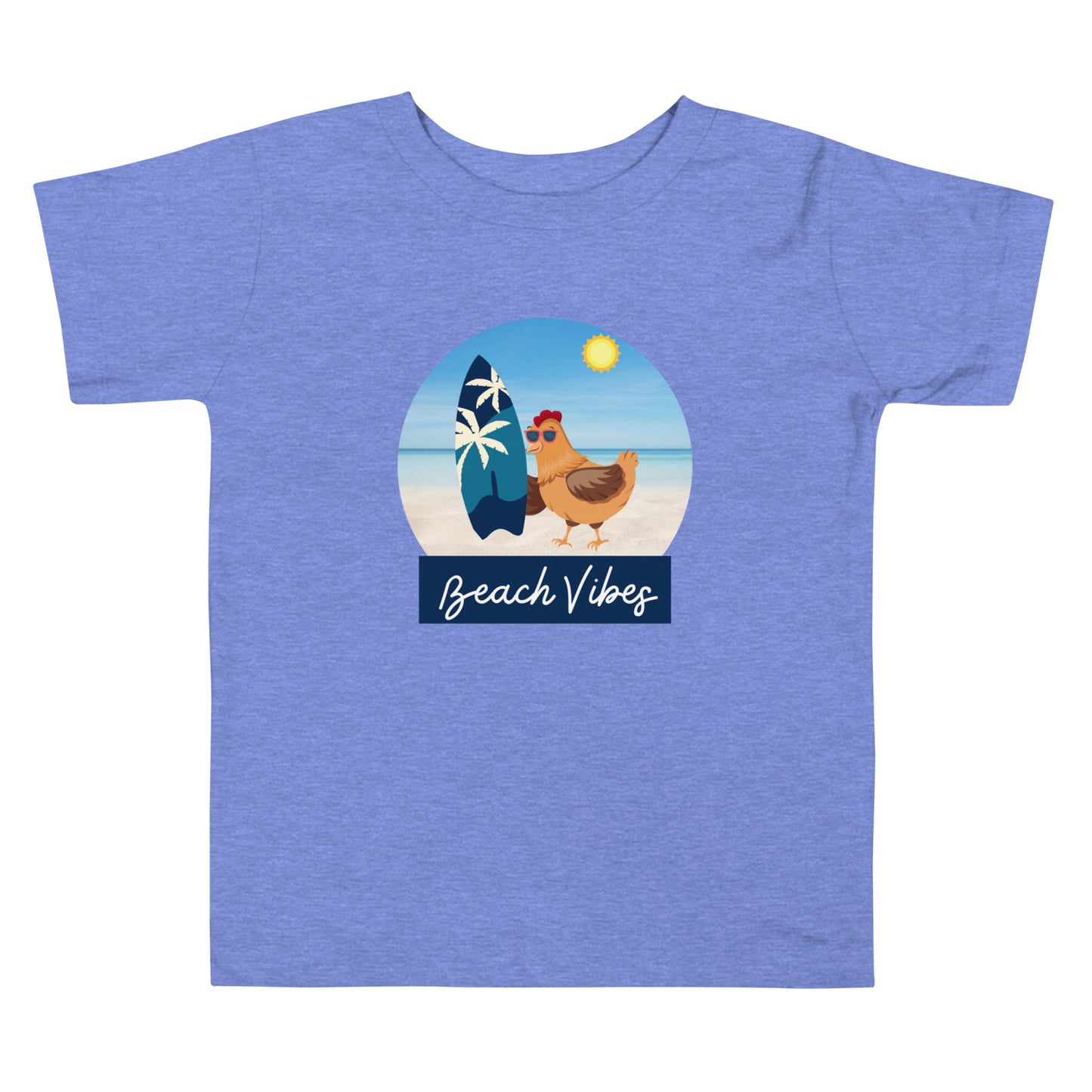 Beach Vibes Chicken Toddler Short Sleeve Tee