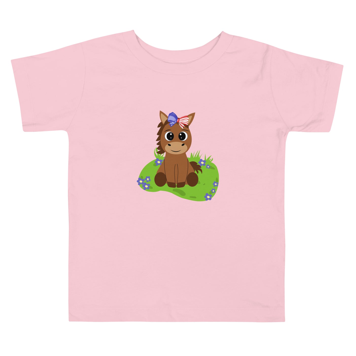 Cute Patriotic Pony Toddler Short Sleeve Tee