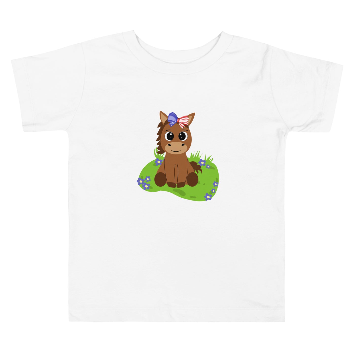 Cute Patriotic Pony Toddler Short Sleeve Tee