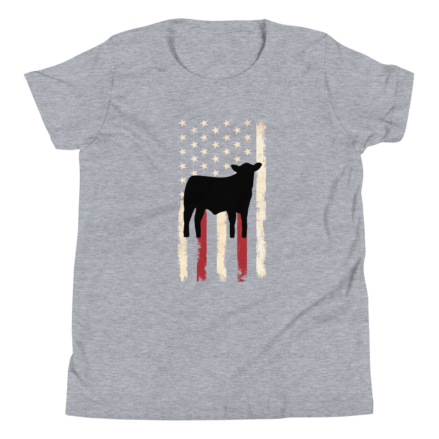 American Flag and Calf Youth Short Sleeve T-Shirt