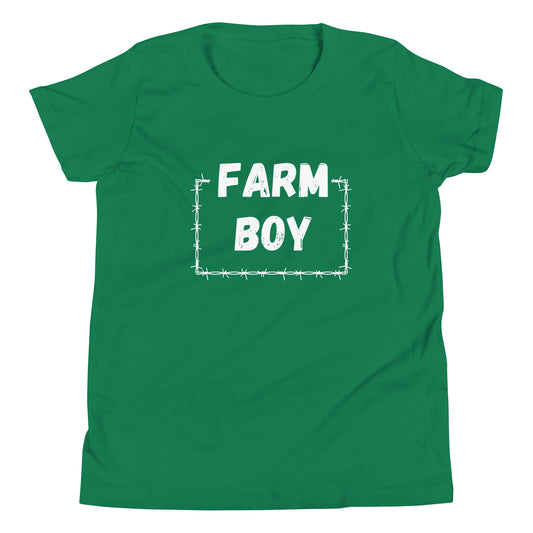 Farm Boy and Barbwire Youth Short Sleeve T-Shirt