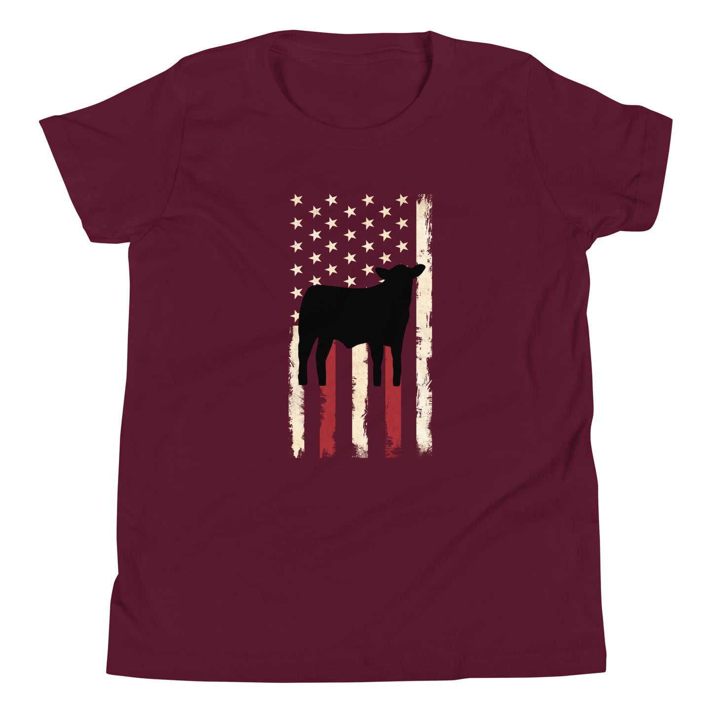 American Flag and Calf Youth Short Sleeve T-Shirt