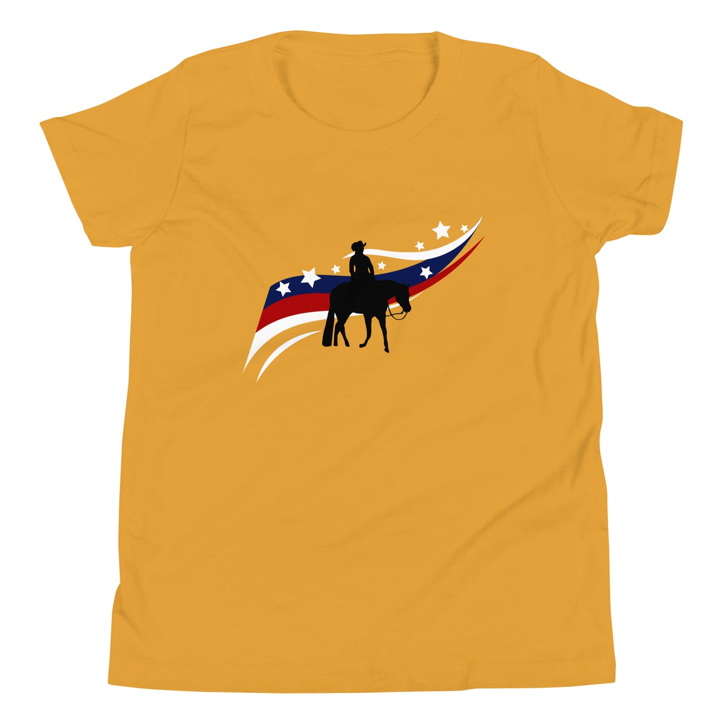 Patriotic Western Rider Youth Short Sleeve T-Shirt