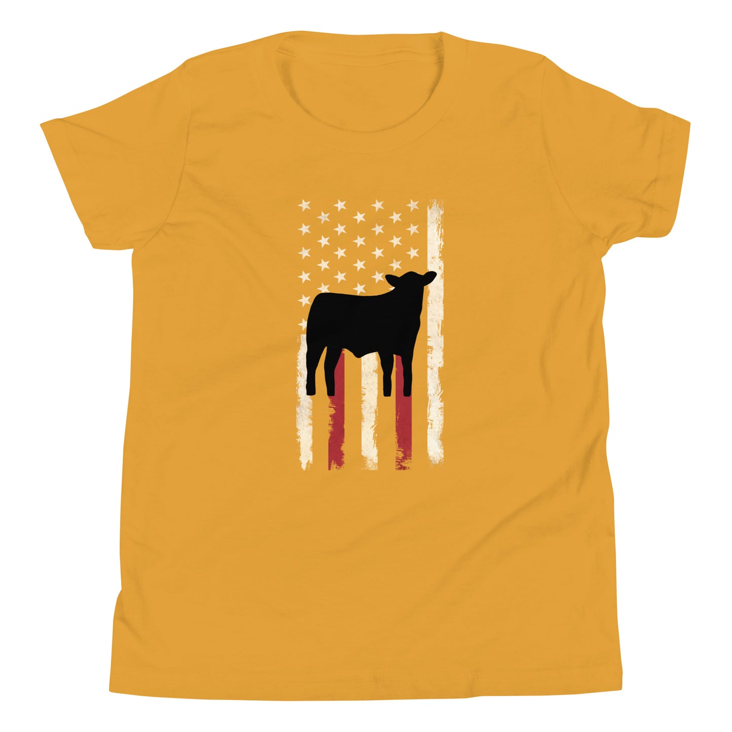 American Flag and Calf Youth Short Sleeve T-Shirt