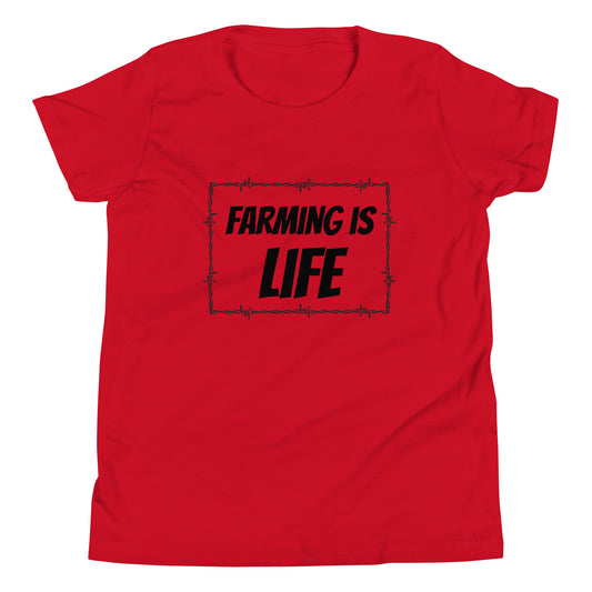 Farming is Life Youth Short Sleeve T-Shirt