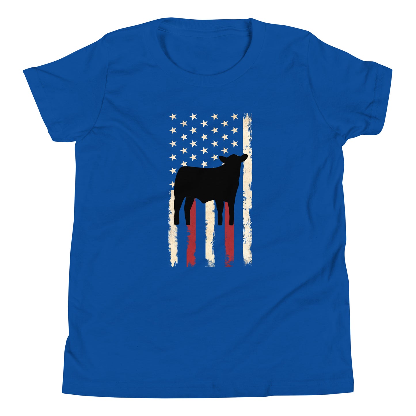 American Flag and Calf Youth Short Sleeve T-Shirt