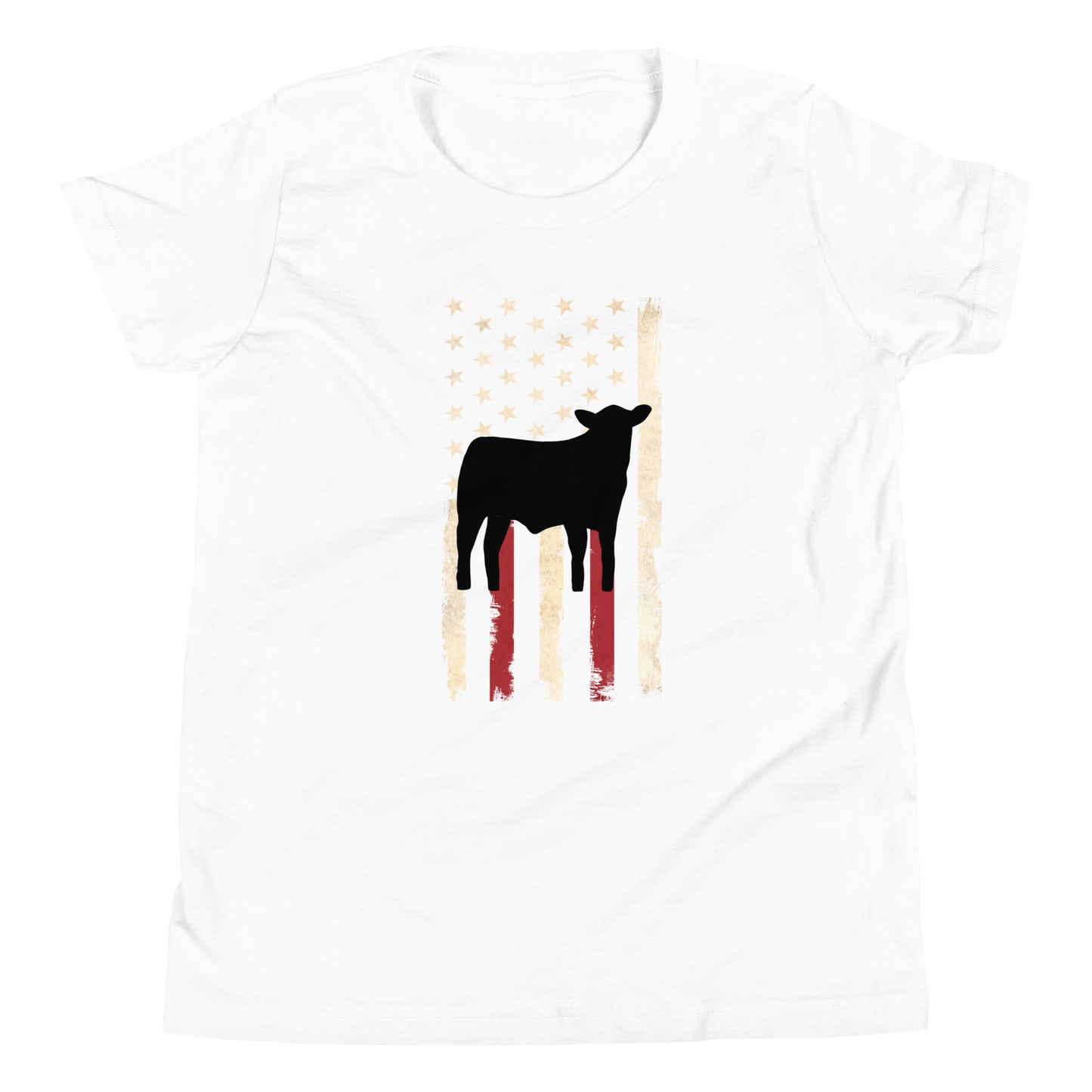 American Flag and Calf Youth Short Sleeve T-Shirt